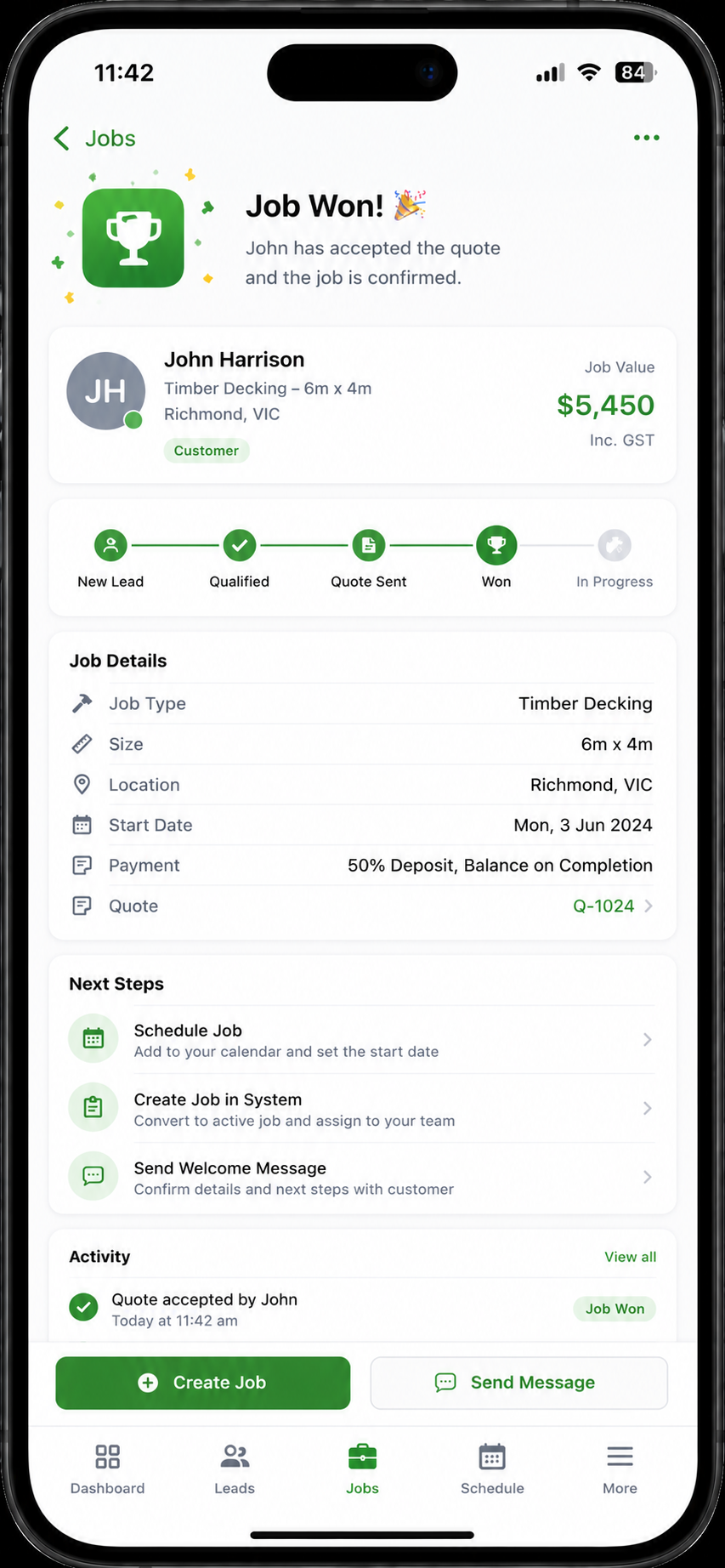 TradyCall Step 5 Screen